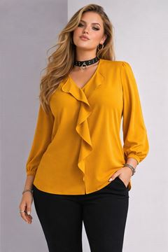 Picture of CURVY GIRL ELEGANT TOP WITH FRILL
